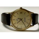 Omega - Seamaster Quartz 1337 wristwatch, gilt dial, block batons, centre seconds, date aperture,