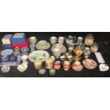 Ceramics - Wedgwood Jasperware including vase, boxes, trinket dishes, bell, etc; a Japanese eggshell