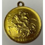 A George V gold full sovereign, 1917