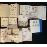 Stamps - seven albums and loose, including All World and thematics, nice GB with QV circular