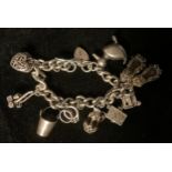 A silver charm bracelet