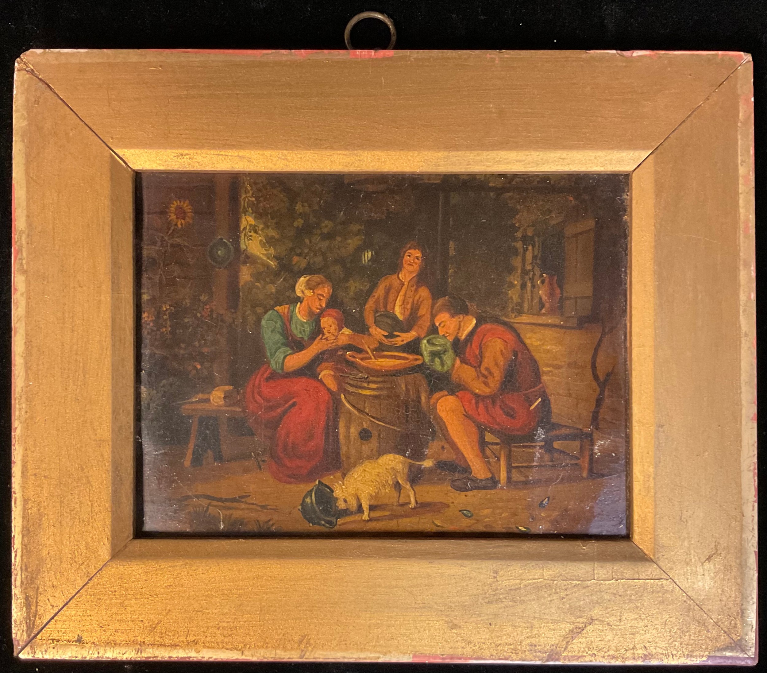 Dutch School (19th Century) Figures Seated At A Barrel oil on tin, 12.5cm x 17.5cm - Image 3 of 3