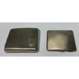 A George VI silver rounded rectangular cigarette case, engine turned, monogrammed, hinged cover,