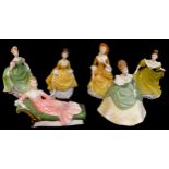 A Royal Doulton figure, Lynne, HN2329; others, Soiree, HN2312; Michele, HN2234; Coralie, HN2307;