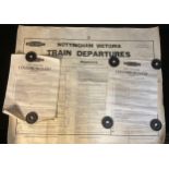 Railwayana - a B.R. Nottingham Victoria Train Departures large format poster, 15th June to 6th