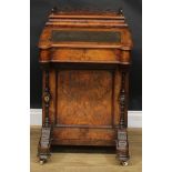 A Victorian walnut Davenport desk, 91cm high, 56cm wide, 59cm deep