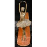 A bronze sculpture, of a ballerina, 26cm high