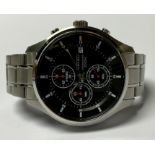 A Seiko 4T57 Chronograph gentleman's triple-dial wristwatch