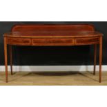 A 19th century satinwood crossbanded mahogany serving table, 104cm high, 180cm wide, 71cm deep