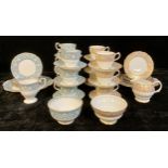 A Crown Staffordshire Ellesmere pattern tea service for six comprising cake plate, side plates,