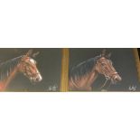 Alan Ward (contemporary) A Pair of Equestrian Studies, William and Russell signed, dated 1979,