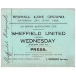 Sport, Football - a press ticket for the Football Association Cup Competition 2nd Round Tie match,