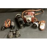 Photography - a Pentax MV 1 SLR 35mm camera; a Braun Paxette, 35mm camera; Voigtländer Bessa folding