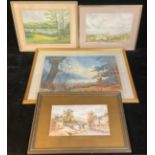 EJE Bryard, Autumn Landscape, signed, watercolour, 36cm x 54cm; other watercolours, Coniston
