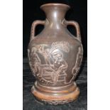 A 19th century Bing & Grondahl terracotta Portland vase, after the antique in the Grand Tour
