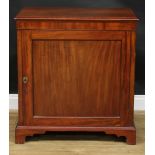 A 19th century mahogany low hall cupboard, 84cm high, 77.5cm wide, 44cm deep