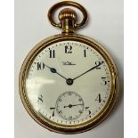 A gold plated Waltham open face pocket watch