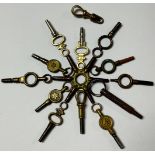 A multiple pocket watch key; thirteen other pocket watch keys (14)