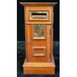 A Victorian style reproduction Country House/ Hotel letter box, mahogany case with brass mounted