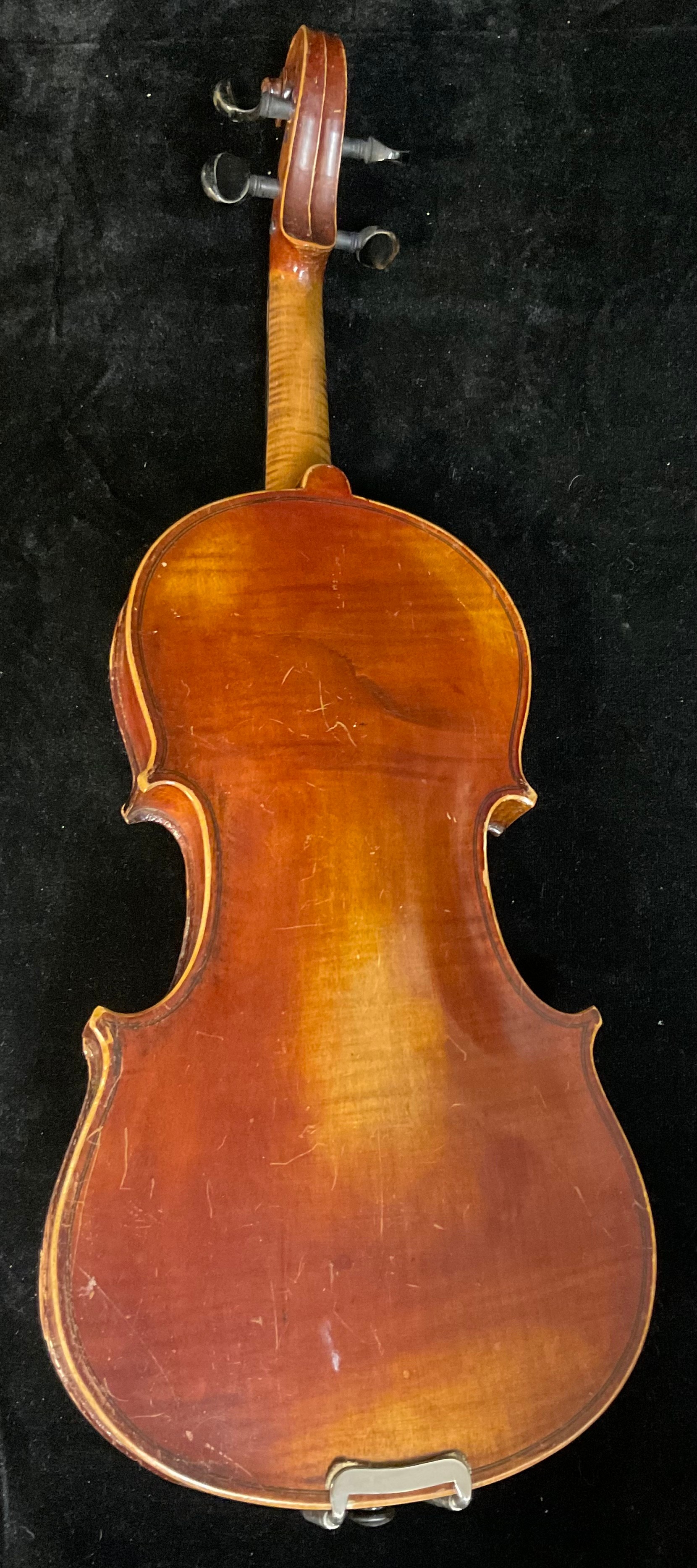 A violin, the one-piece back 33cm long excluding button - Image 2 of 2