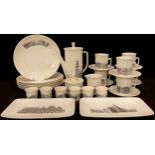 A Villeroy & Boch Amsterdam pattern coffee service for six; others, dessert plates, egg cups, etc