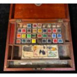 An early 20th century mahogany Reeves Water Colour Box, No. 31, Reeves and Sons Ltd, London,