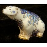A Royal Crown Derby paperweight, Aurora Polar Bear, Connaught House exclusive, signature edition