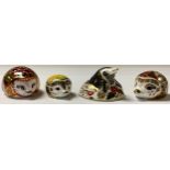 A Royal Crown Derby paperweight, Mole, Collector's Guild exclusive, gold stopper; others, Orchard