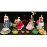 A Royal Doulton figure, Fragrance, HN2334; others, Alison HN2336; Winsome HN2220; Lynne, HN4155;