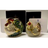 A Royal Crown Derby paperweight, Farmyard Cockerel, limited edition 1,828/5,000, gold stopper,