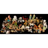 A Pendelfin rabbit, others; resin and ceramic novelty animal models, cats, dogs, birds, apes, etc;