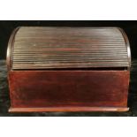 An Edwardian mahogany tambour fronted stationery box, c.1905