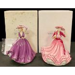 A Royal Doulton figure, Pretty Ladies, Kate, HN 5527, 23cm, boxed; another, Pretty Ladies, Emma,