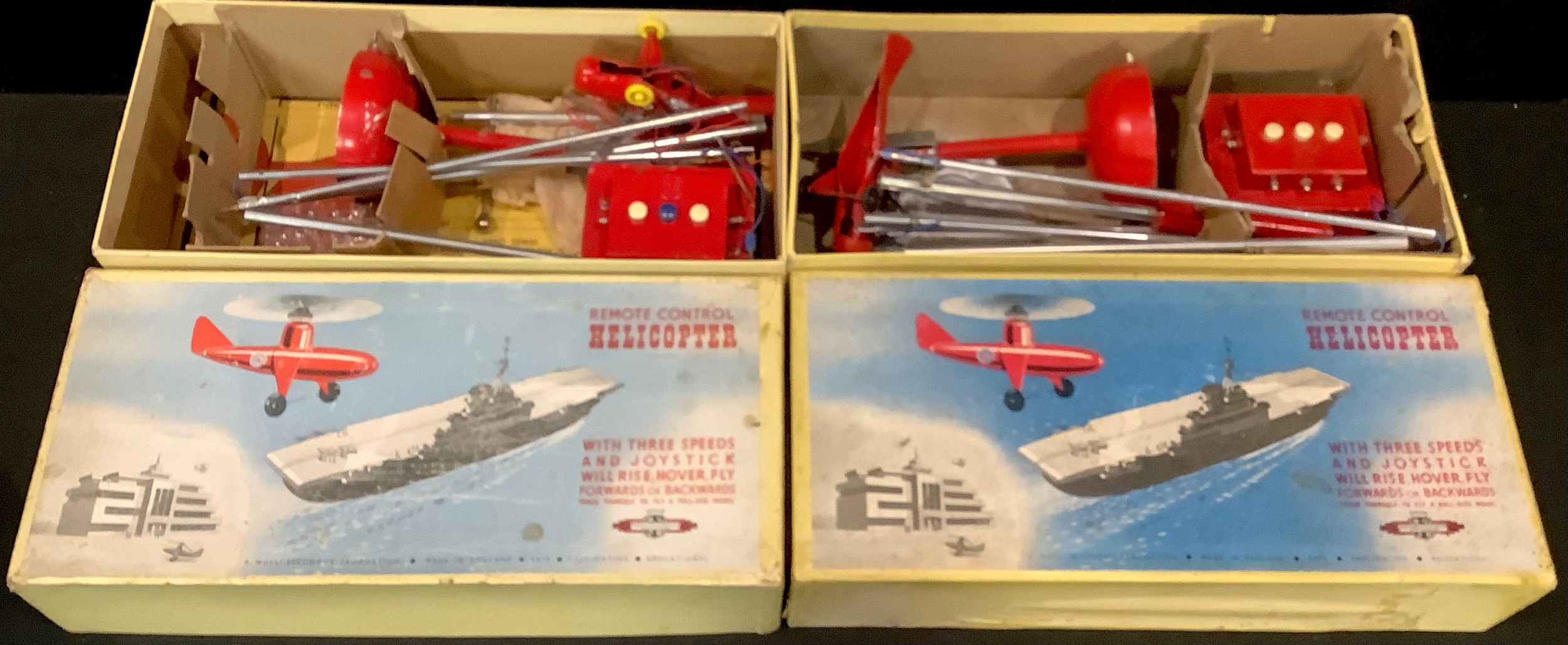 Toys & Juvenalia - a Nulli Secundus tinplate remote control helicopter educational toy, boxed;