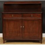 A 19th century style mahogany concave side cabinet or chiffonier, 119.5cm high, 121.5cm wide, 46.5cm