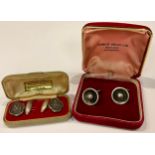 A pair of Danish SCF sterling silver cufflinks; a pair of 800 SD cufflinks