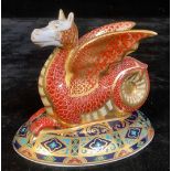 A Royal Crown Derby paperweight, Wessex Wyvern, Heraldic Beasts, designed by Louise Adams, Govier'