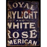 Advertising, Automobilia Interest - a rectangular shaped single sided enamel sign, white lettering