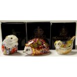 A Royal Crown Derby paperweight, Orchard Hedgehog, Collector's Guild exclusive, gold stopper, boxed;