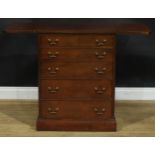 A mahogany chest, rounded rectangular top with fall leaves above five long drawers, 81cm high,