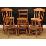 A pair of 19th century side chairs, stamped J.G, 88.5cm high, 48cm wide, the seat 38cm wide and 34cm