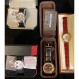 A gentleman's Constantin Weisz chronograph fashion watch, copper dial Arabic numerals, bracelet