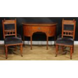 A George III Revival satinwood crossbanded mahogany serving table or sideboard, 80.5cm high, 115cm