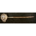 A George III silver toddy ladle, twisted baleen handle, London 1768