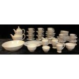 A Royal Doulton Bridal Veil pattern coffee and tea set, transfer printed with flowers and