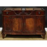 A 19th century Dutch mahogany side cabinet, for restoration, 88cm high, 137cm wide, 61cm deep