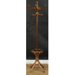 A bentwood coat stand, 194.5cm high
