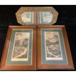 A pair of Edwardian prints, of stags, The Challenge and The Rival Monarch, each in oak frames, 84.
