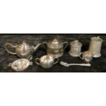 An Elizabeth II silver pierced quaiche, pierced handles, Birmingham 1961, 76g; a Victorian pewter