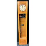 Industrial History and Salvage - a mid-20th century oak factory clock, by Magneta Time Company Ltd,